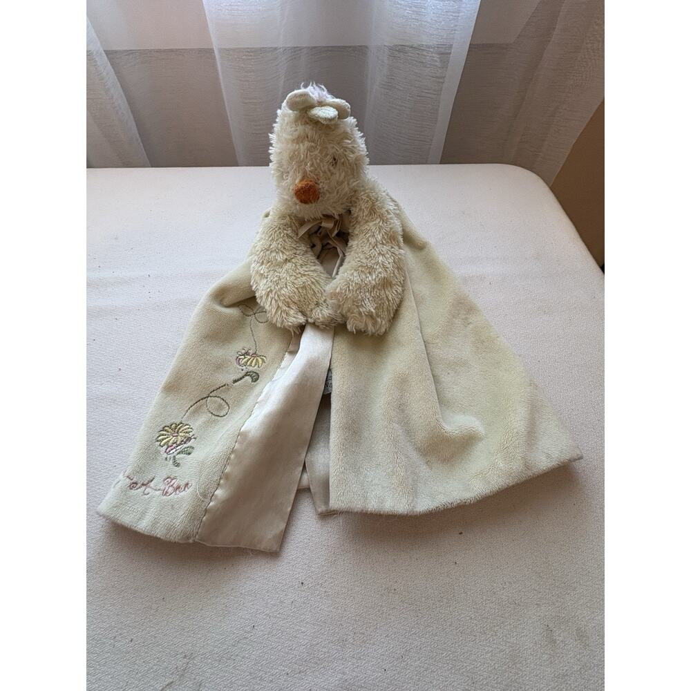 BUNNIES by the Bay Bug-A-Boo Duck Buddy Lovey Satin Security Blanket FLAWS